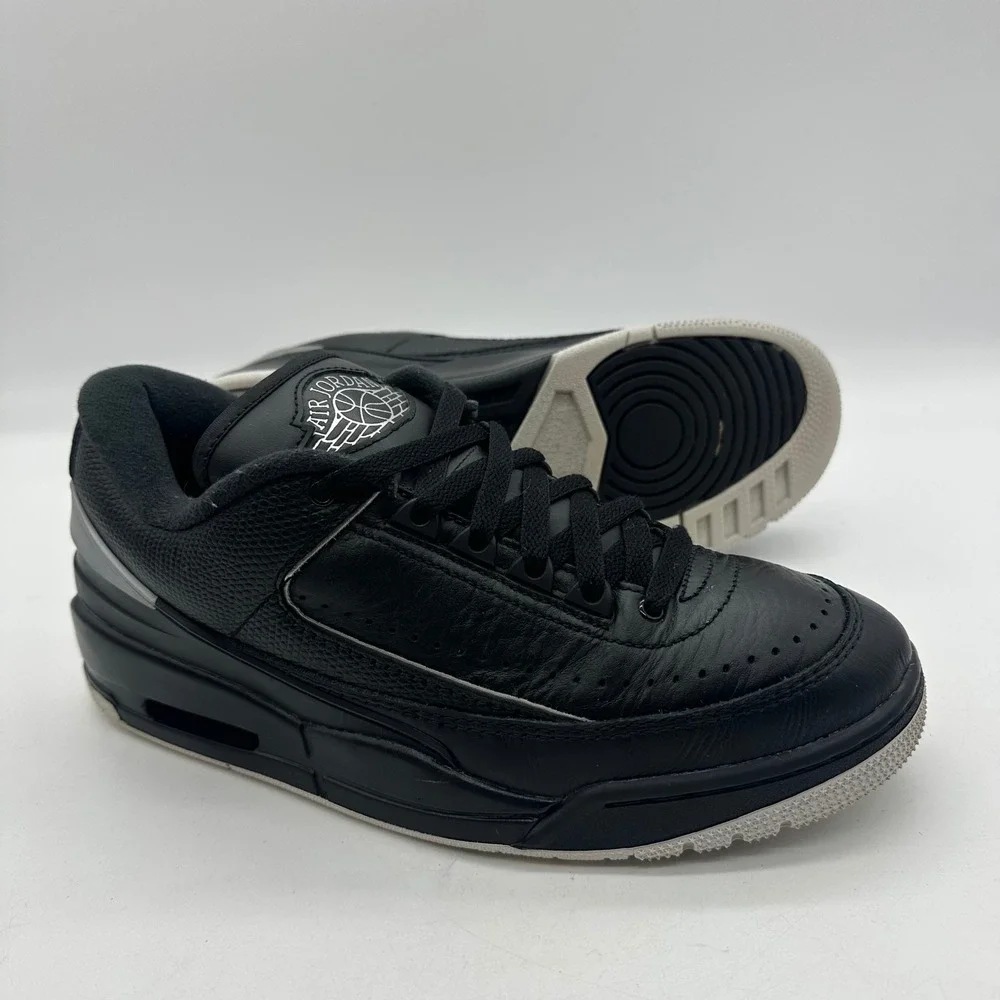 Nike Air Jordan FD0383-001 Mens 9 Jordan 2/3‎ Low Black Metallic Silver Shoes